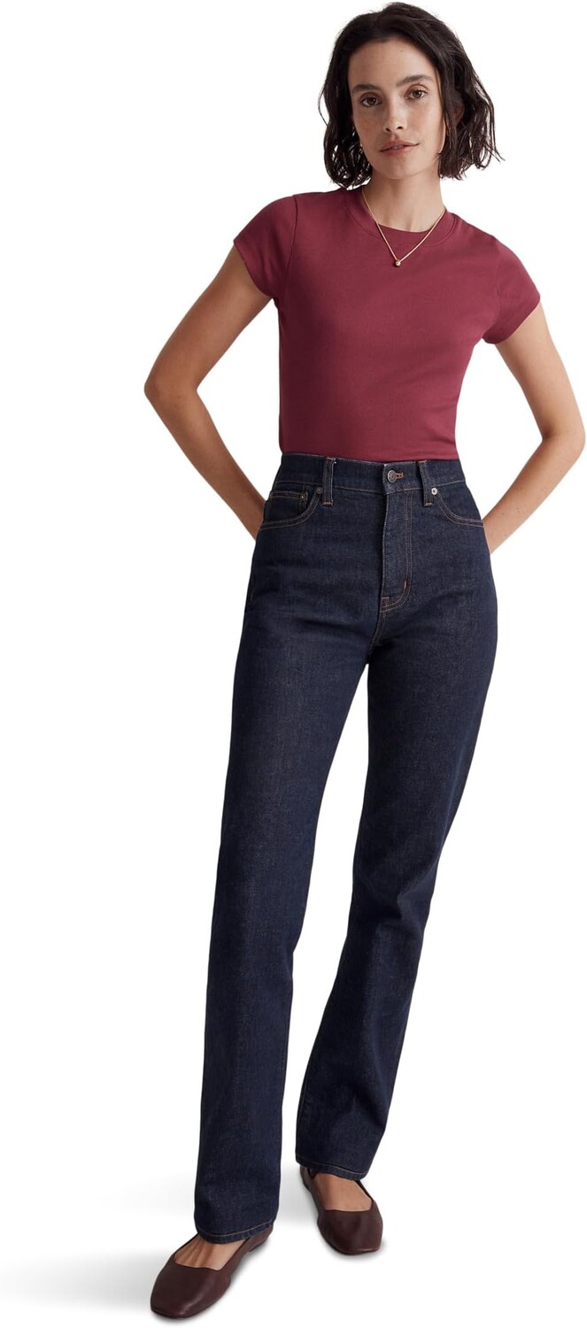 

Футболка Brightside в рубчик Madewell, цвет Mulberry Wine