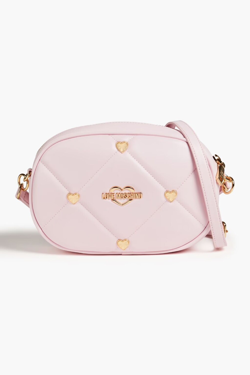 

Украшенная стеганая сумка на плечо из искусственной кожи Love Moschino, пастельно-розовый