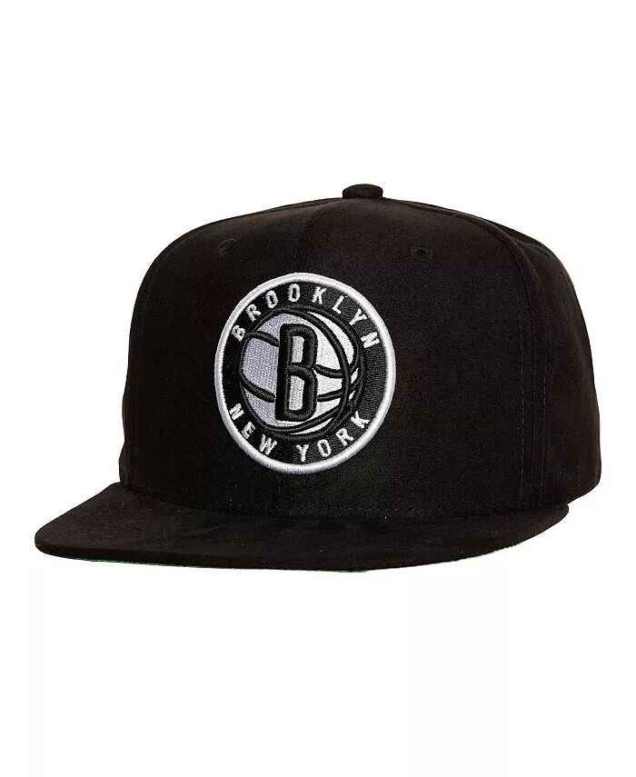 

Мужская черная замшевая шляпа Brooklyn Nets Snapback Mitchell & Ness, черный
