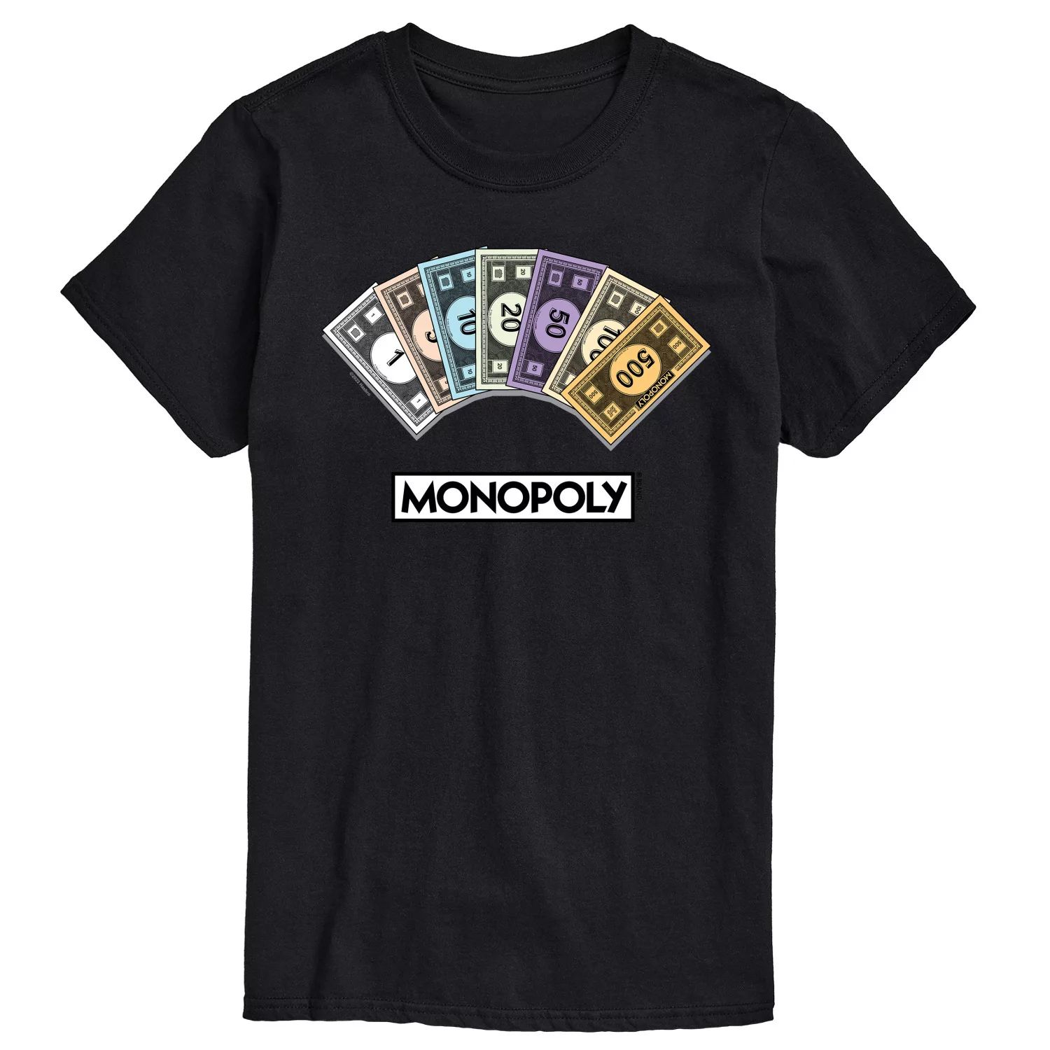 

Футболка с рисунком Big & Tall Monopoly Money Stack Licensed Character, черный