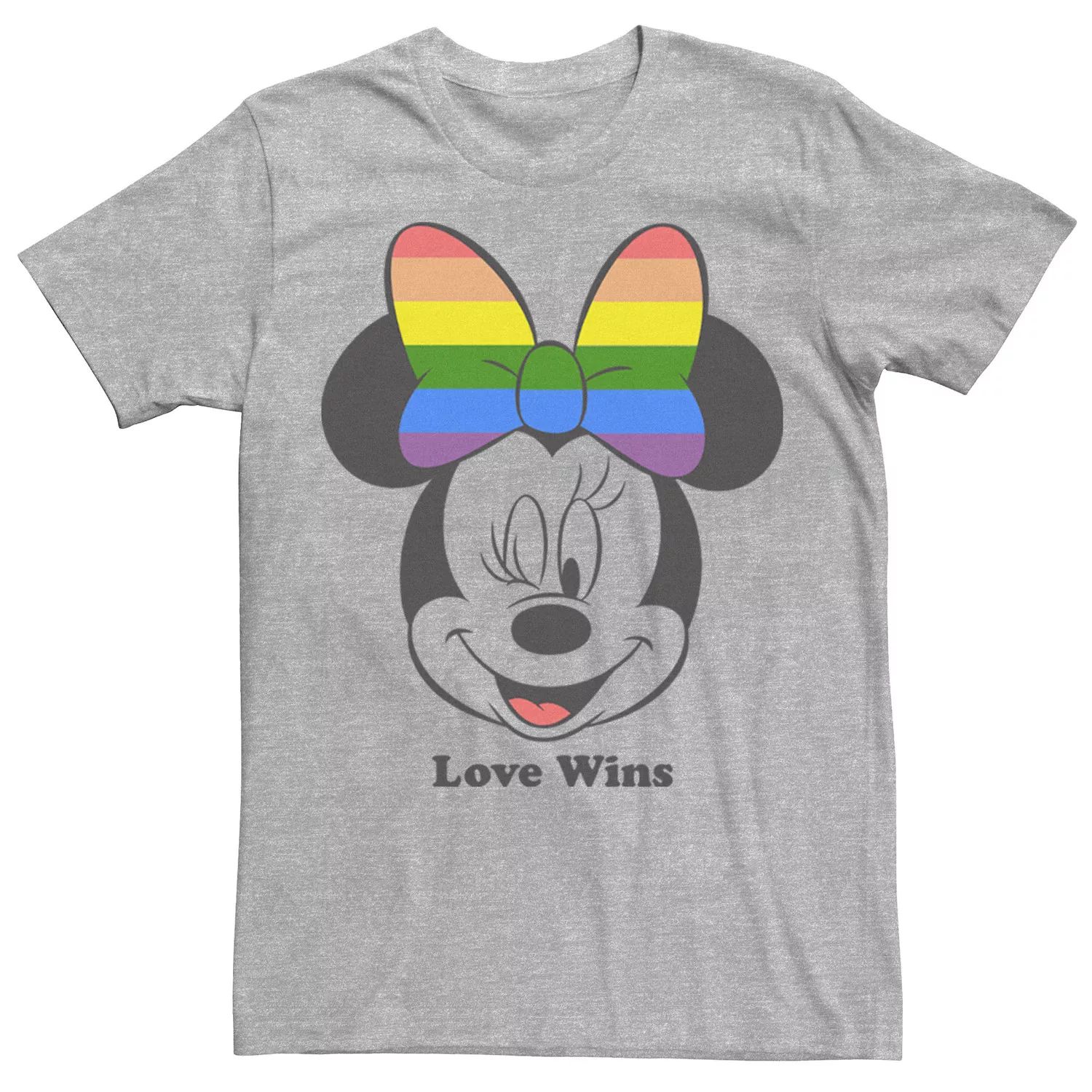 Мужская футболка Disney Mickey and Friends Minnie Mouse Love Wins Rainbow Bow Licensed Character