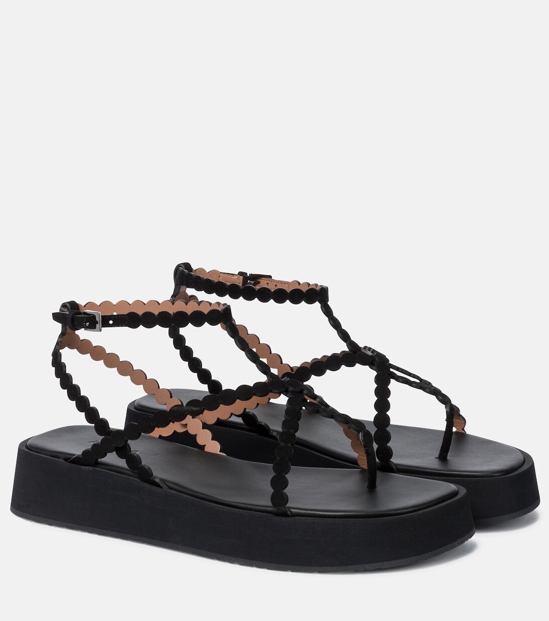 

Замшевые босоножки на платформе Alaïa, черный