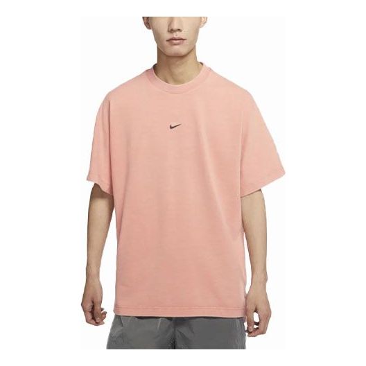 Футболка Nike Style Essentials Washed Solid Color Loose Sports Round Neck Short Sleeve Pink, розовый