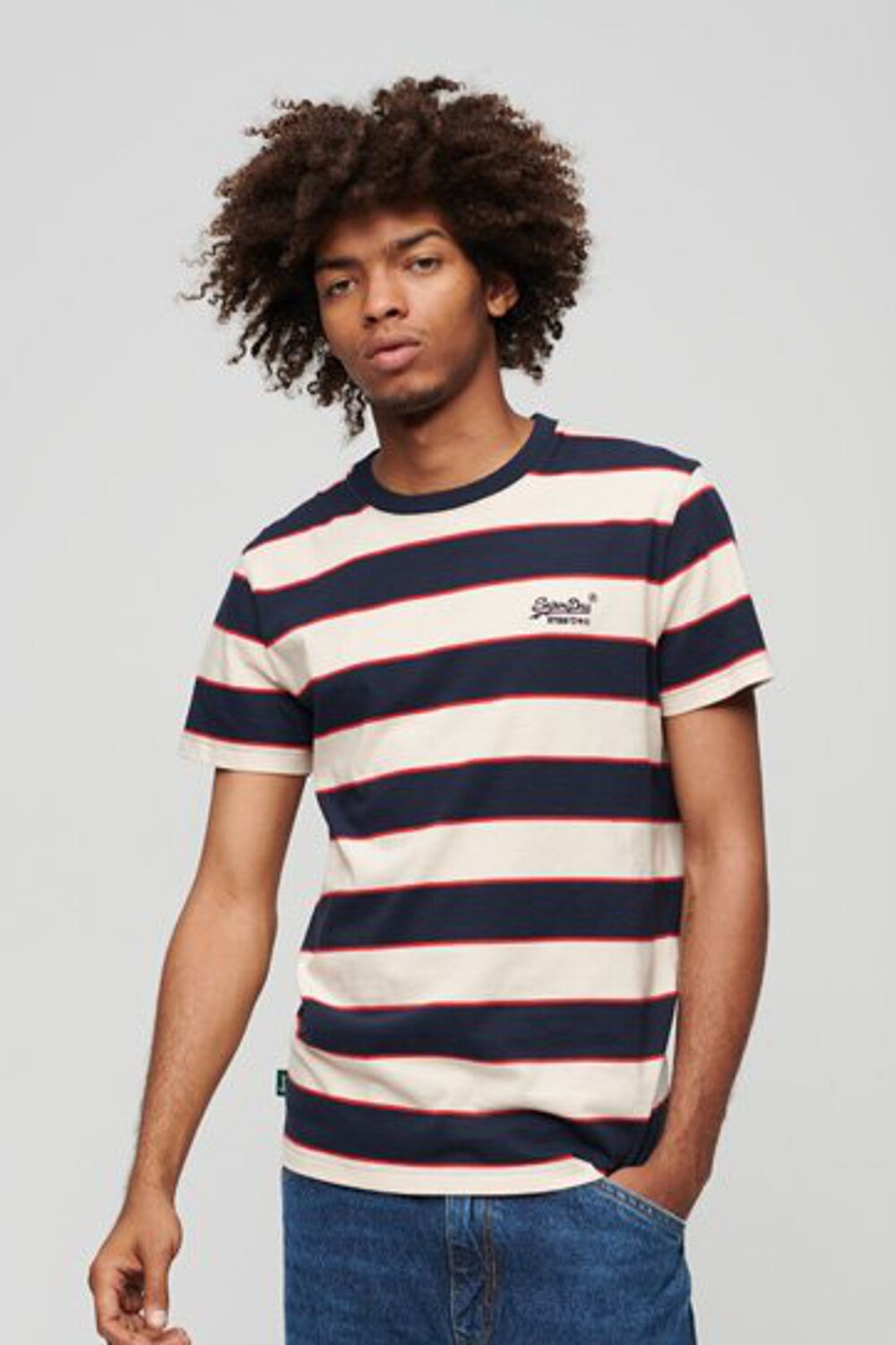 

Футболка Essential Superdry в полоску с логотипом Superdry, синий