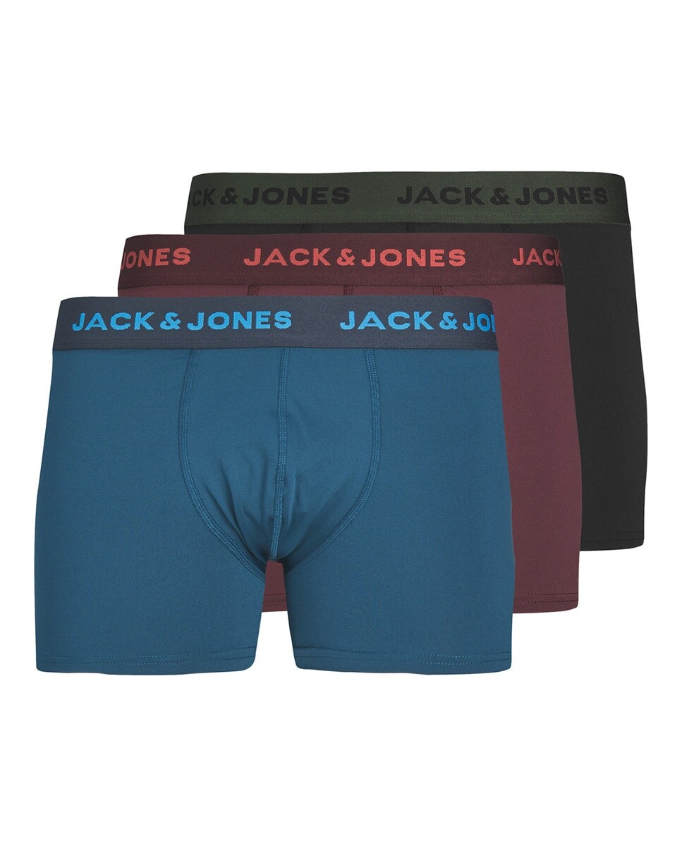

Комплект из 3 мужских трикотажных боксеров Jack & Jones, бордо