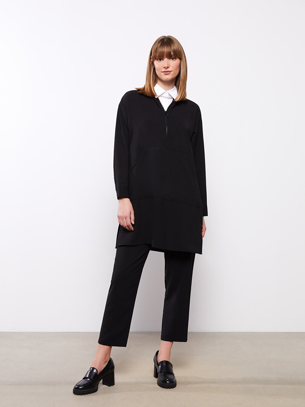 

Женские прямые брюки стандартного кроя LCW Modest, черный