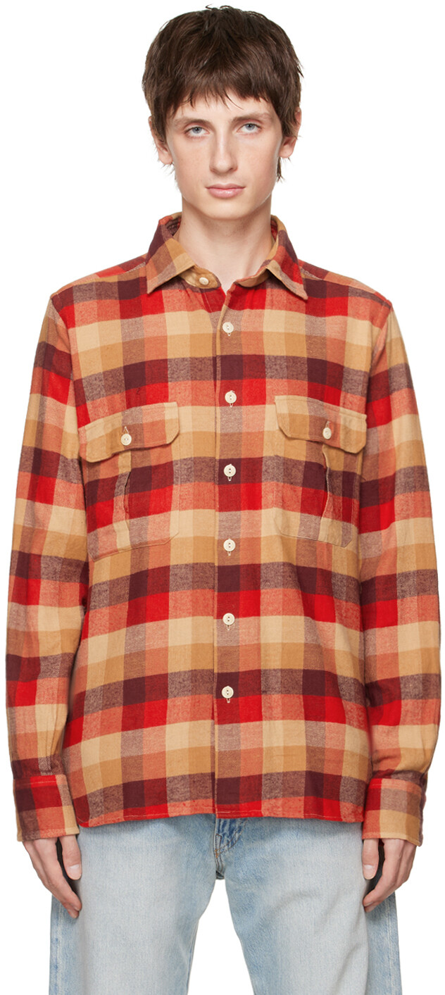 

Красная рубашка Drakes Madras Drake's
