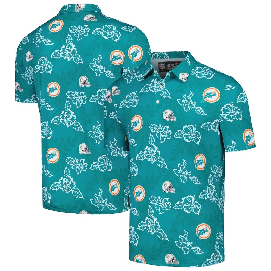 

Поло с коротким рукавом Reyn Spooner Miami Dolphins, аква