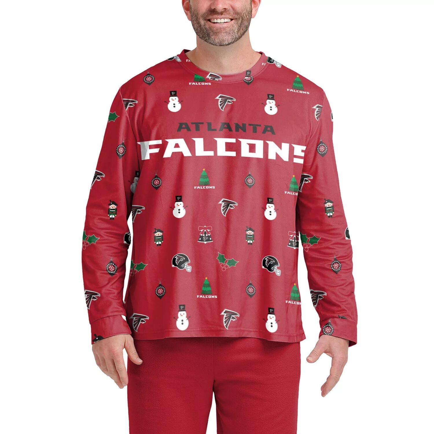 

Мужская футболка с длинным рукавом FOCO Red Atlanta Falcons Ugly Sweater