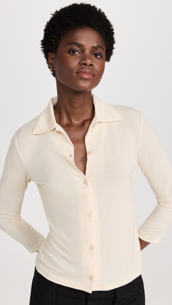 

Топ Vince 3/4 Sleeve Button Up