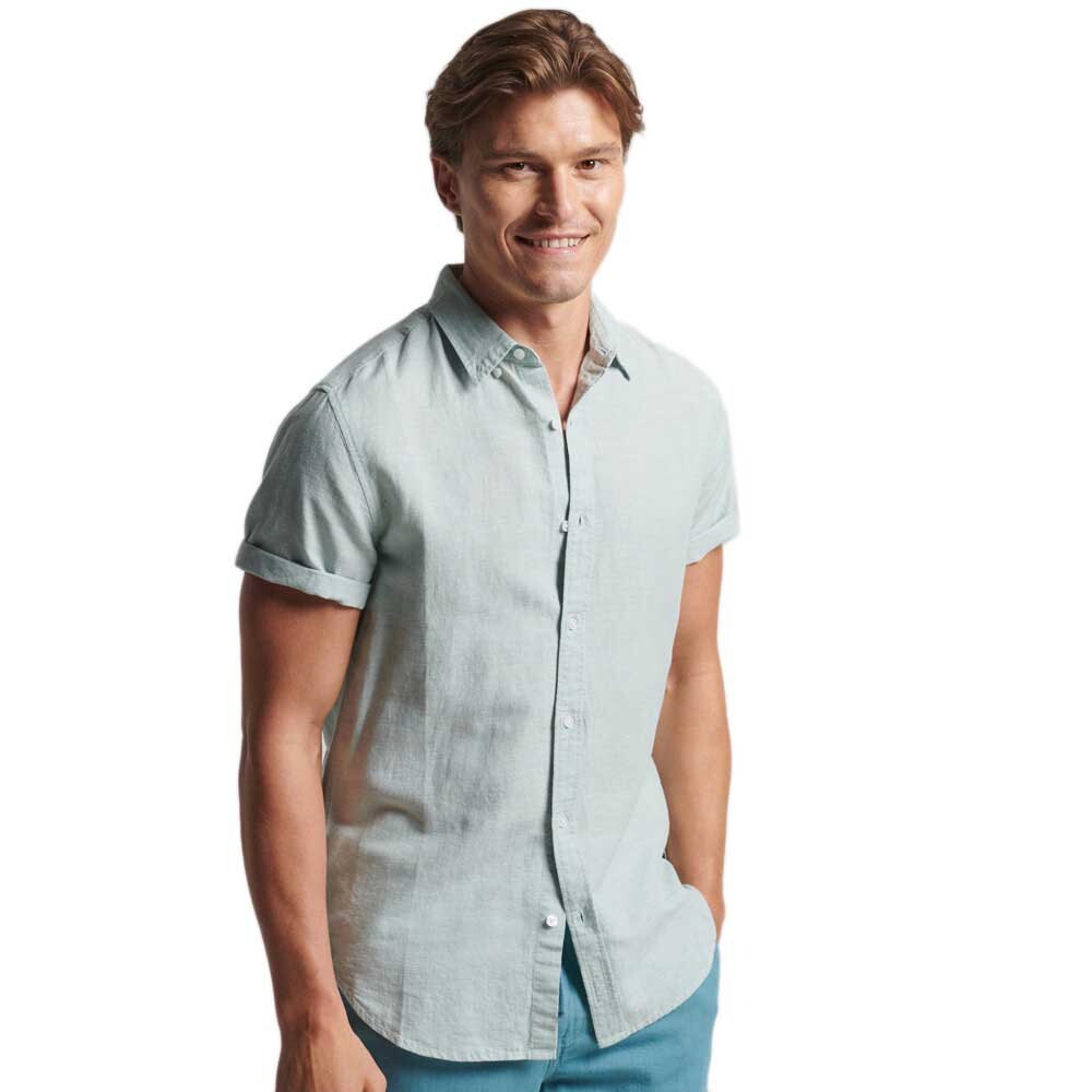 

Рубашка с коротким рукавом Superdry Studios Linen, синий