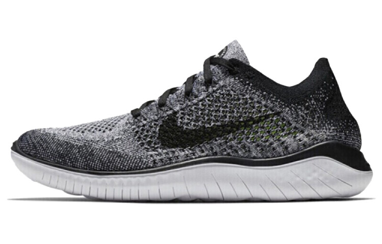 

Мужские кроссовки Nike Free RN Flyknit 2018 черно-белые с омбре
