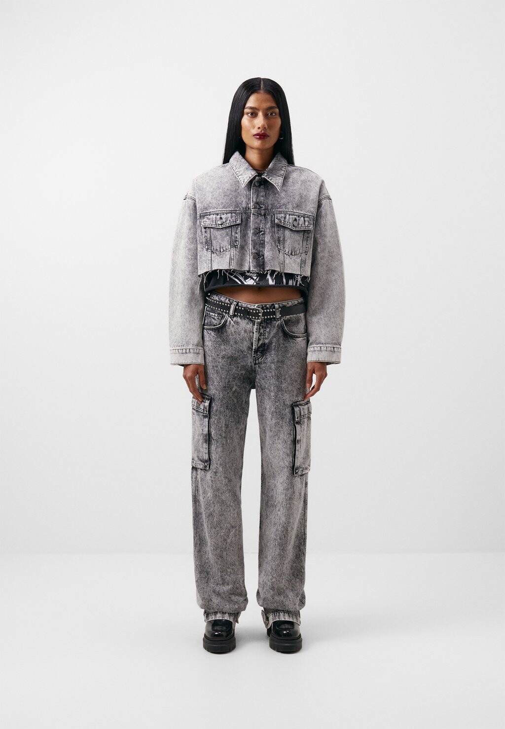 

Джинсовая куртка HUGO HUGO X BELLA POARCH ICONIC, цвет dark grey