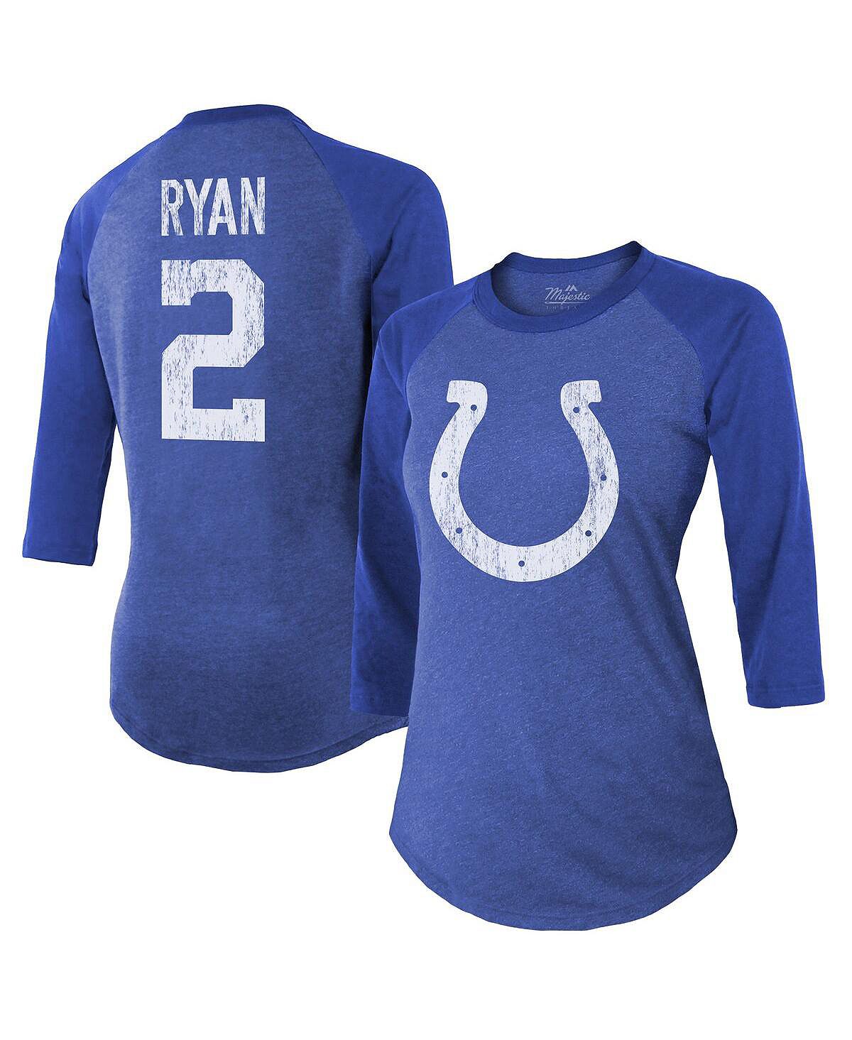 Женские нитки Matt Ryan Royal Indianapolis Colts Имя и номер игрока  Футболка реглан с рукавами 3/4 Majestic – заказать по доступной цене из-за  рубежа в «CDEK.Shopping»