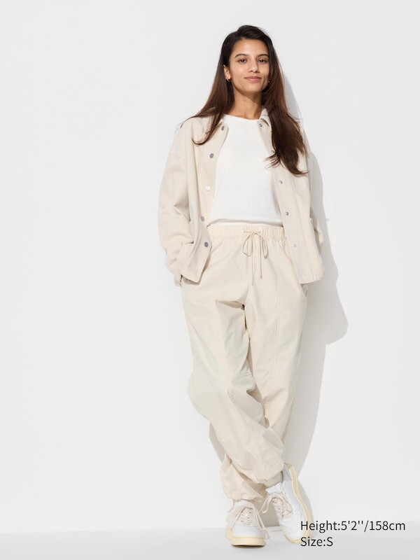 

Брюки-Парашют короткие Uniqlo, бежевый
