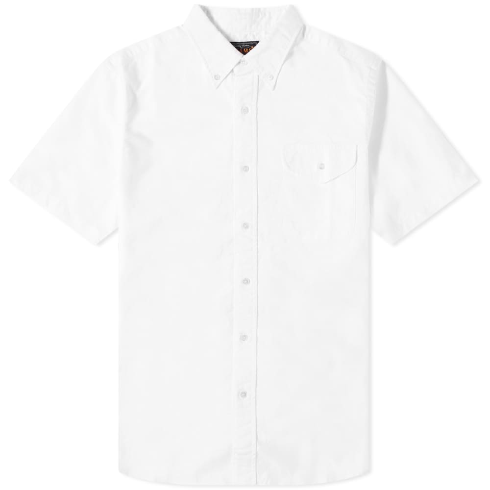 цена Оксфордская рубашка Beams Plus BD с коротким рукавом, белый