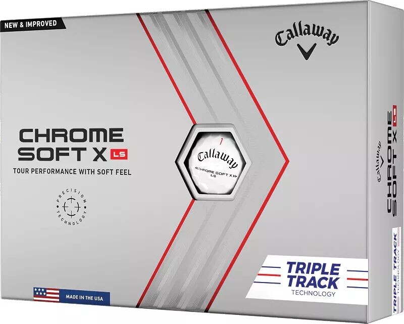 

Мячи для гольфа Callaway 2022 Chrome Soft X LS с тройной дорожкой, белый