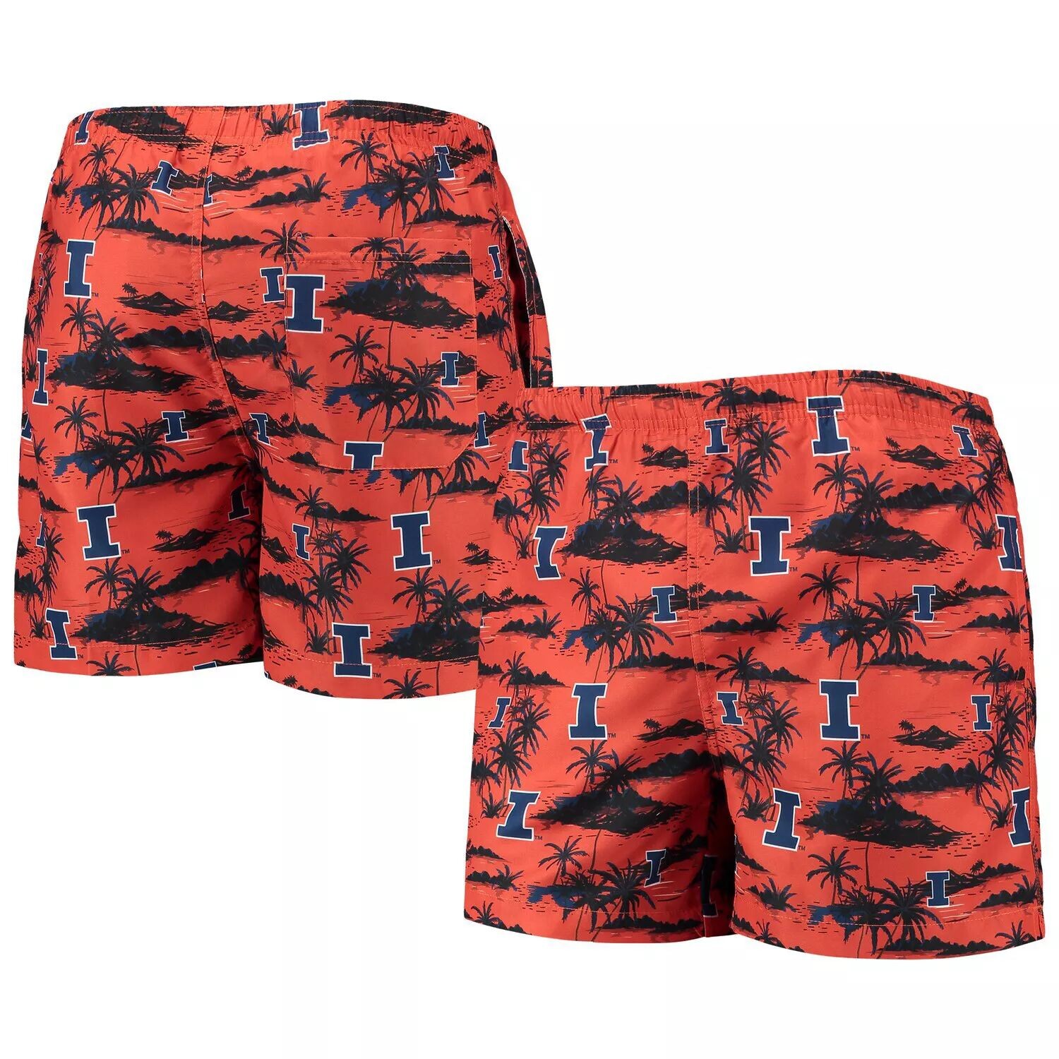 

Мужские плавки-шорты FOCO Orange Illinois Fighting Illini Island Palm