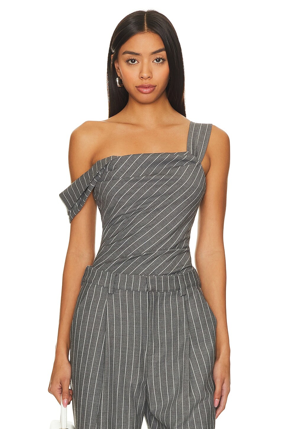 

Топ House of Harlow 1960 x REVOLVE Marichelle, цвет Grey Lurex Stripe