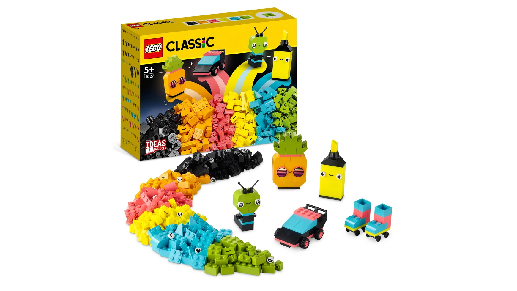Lego Classic Неоновый творческий набор, строительные блоки для детей от 5 лет и старше 2pcs set creative animals