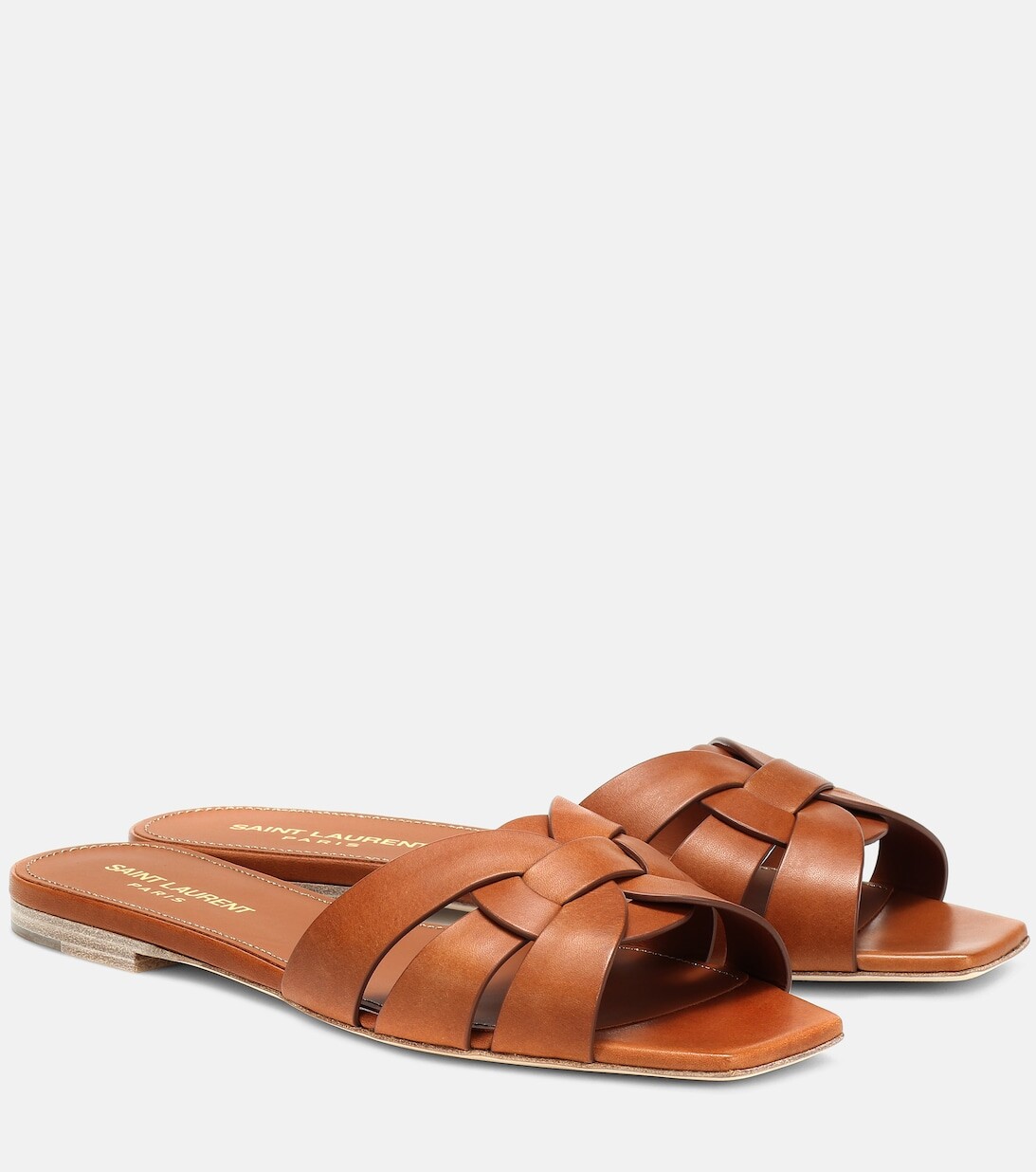 

Кожаные шлепанцы Tribute Nu Pieds 05 Saint Laurent, коричневый