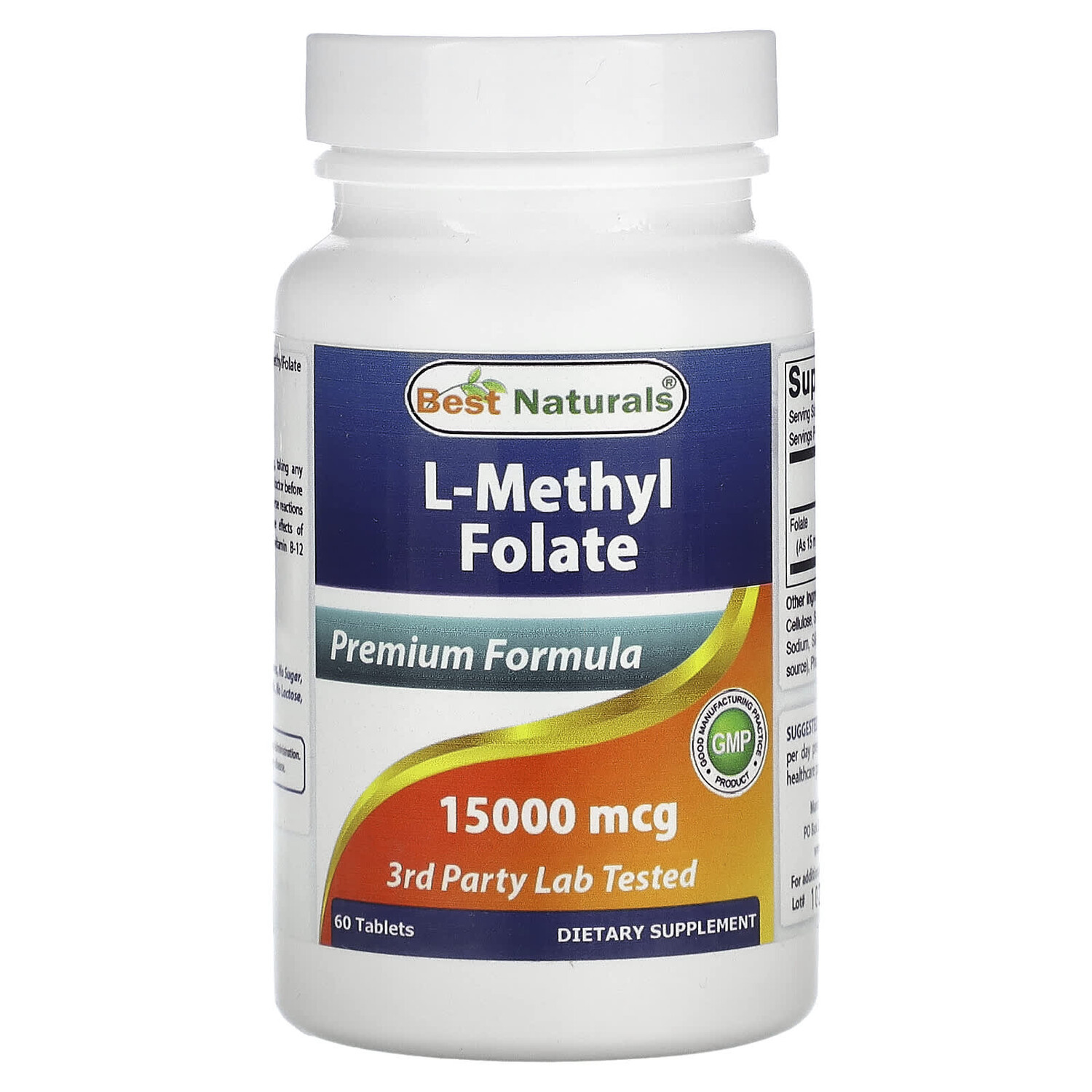 

L-метилфолат, 15000 мкг, 60 таблеток, Best Naturals