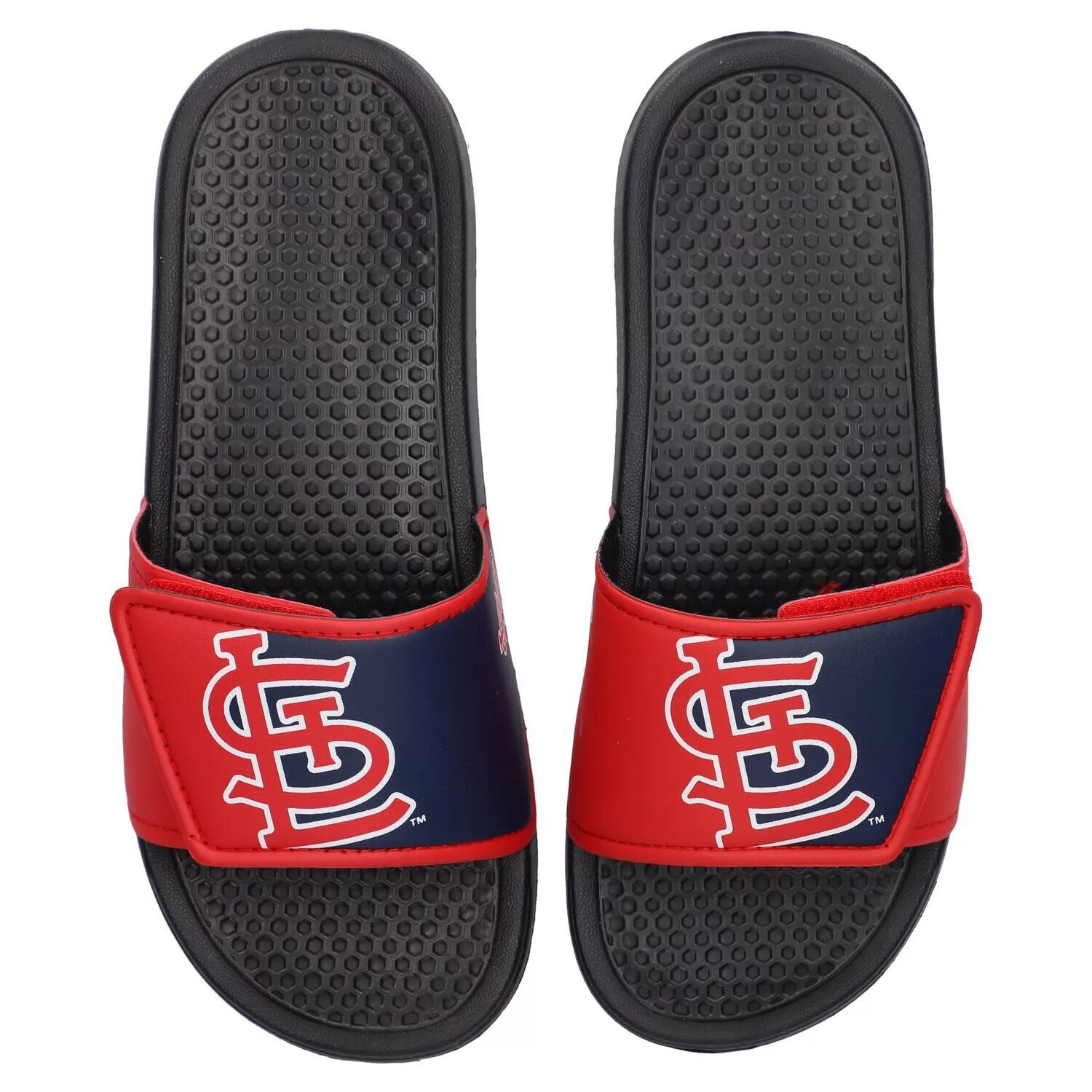 

Молодежные шлепанцы Legacy с цветными блоками и большим логотипом FOCO St. Louis Cardinals Unbranded