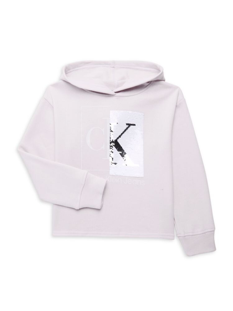 

Толстовка с монограммой Split Box для девочек Calvin Klein, цвет Orchid
