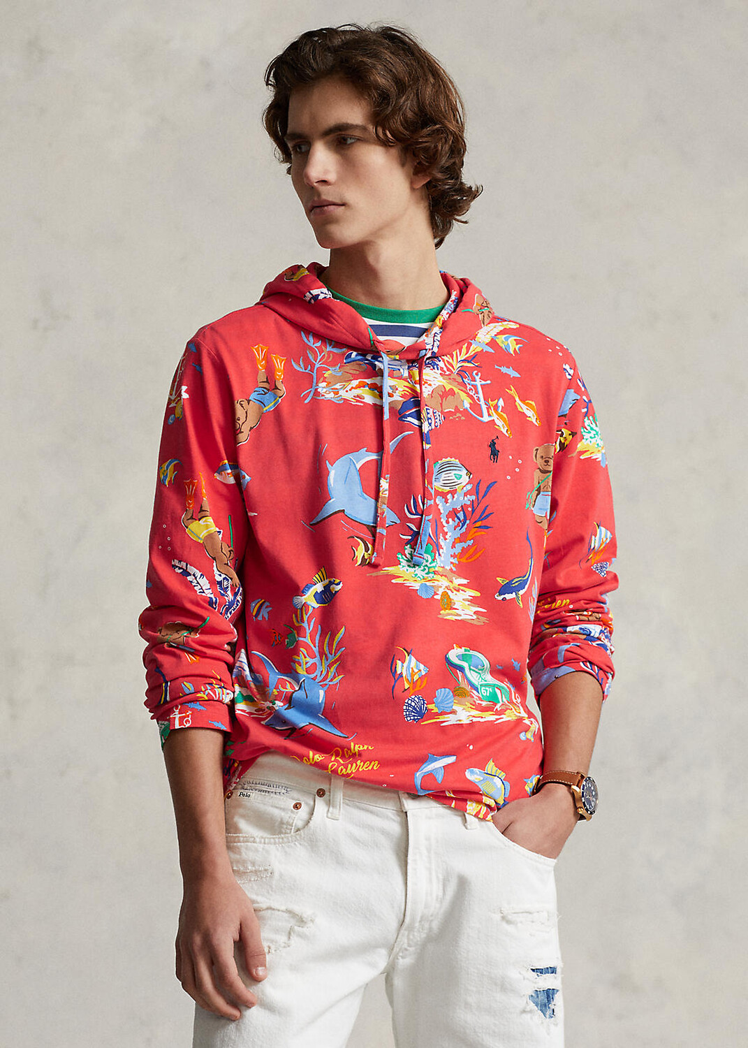 

Футболка с капюшоном из джерси Polo Bear Ralph Lauren