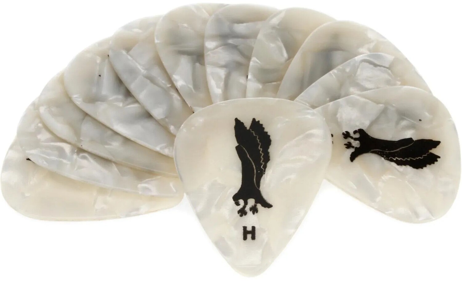 

Медиаторы для гитары PRS White Pearloid Celluloid — тонкие, 12 шт.