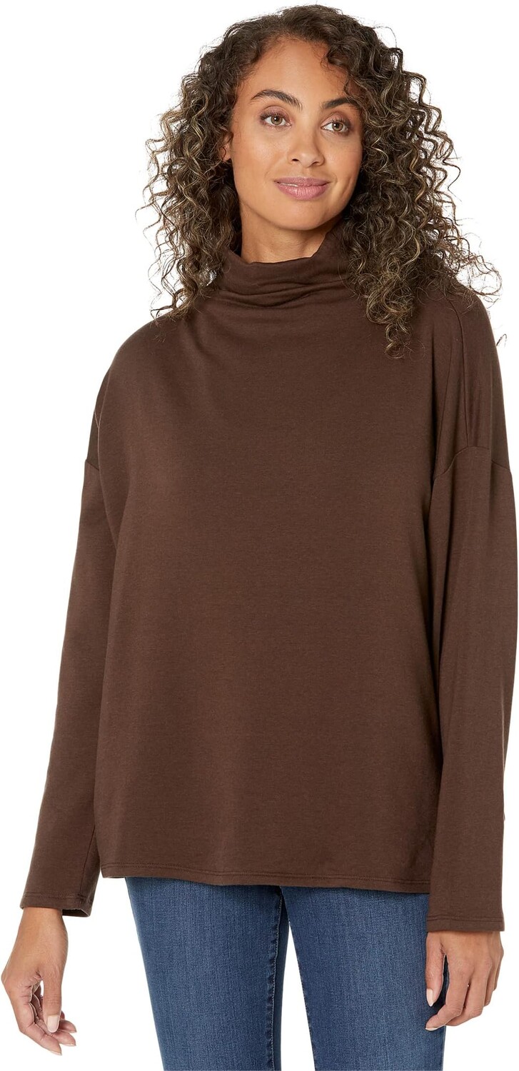 

Топ-бокс с воронкообразным вырезом Eileen Fisher, цвет Coffee