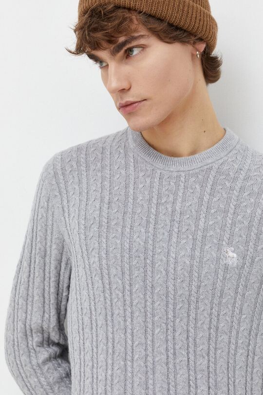 

Свитер из смесовой шерсти Abercrombie & Fitch, серый
