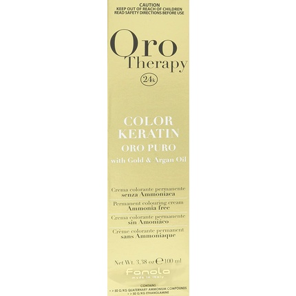 Oro Therapy Color Keratin Puro Перманентная крем-краска для волос 100 мл 10,1 Светлый платиновый пепел, Fanola