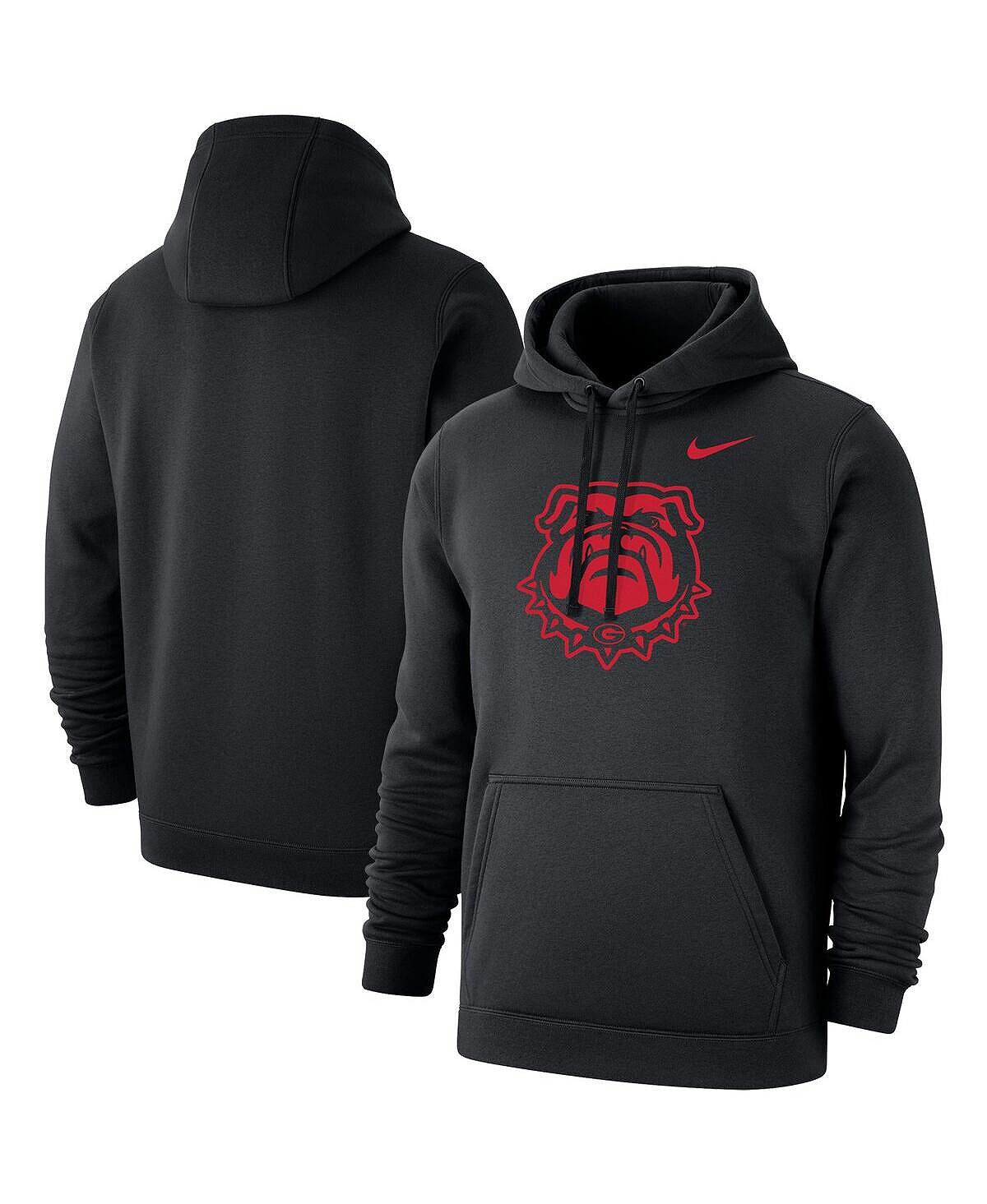 

Мужской черный пуловер с капюшоном Georgia Bulldogs Big and Tall Alternate Logo Club Nike