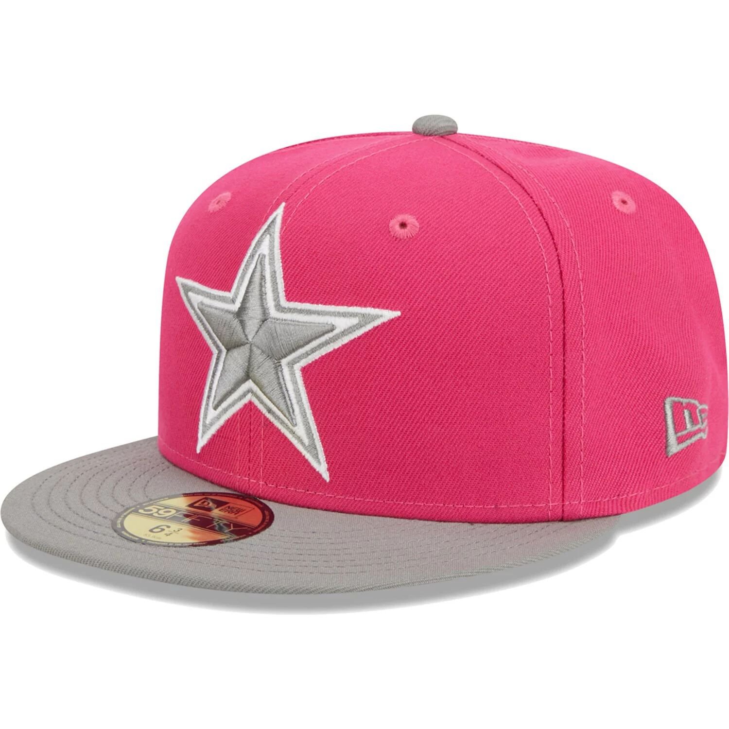 

Мужская шляпа New Era Pink/Graphite Dallas Cowboys, двухцветная цветовая гамма 59FIFTY, приталенная шляпа