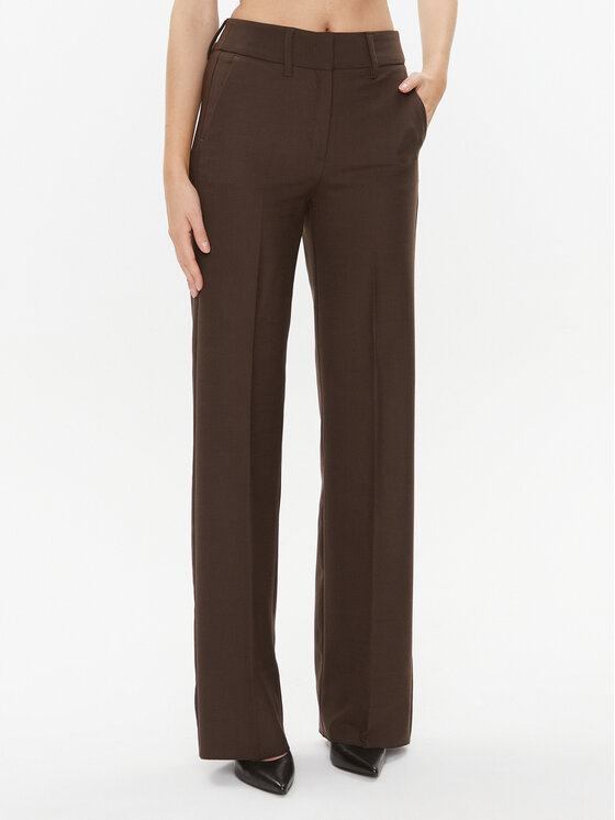 Тканевые брюки стандартного кроя Marella, коричневый тканевые брюки стандартного кроя marella белый