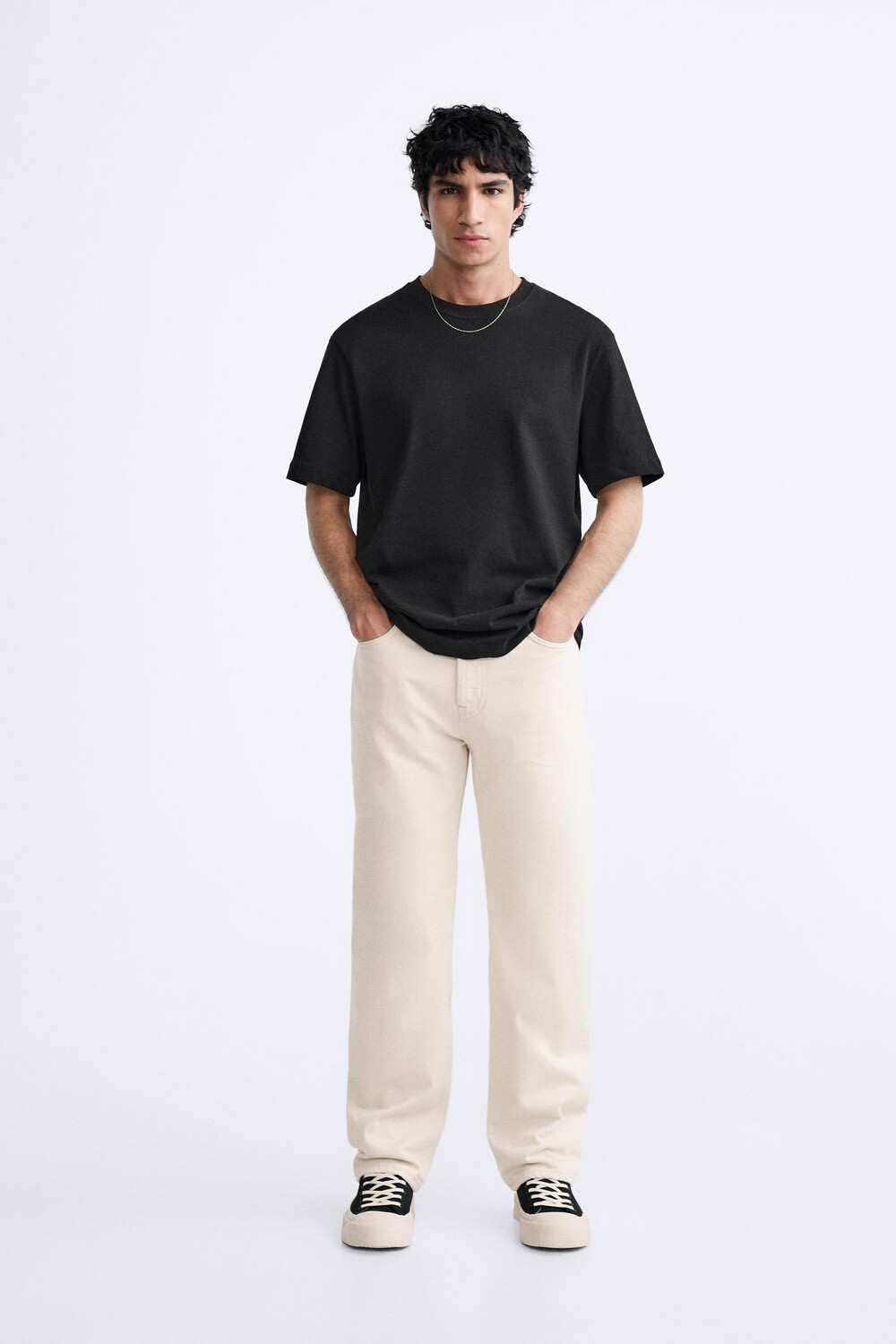 

Джинсы прямого кроя с пятью карманами ZARA, экрю