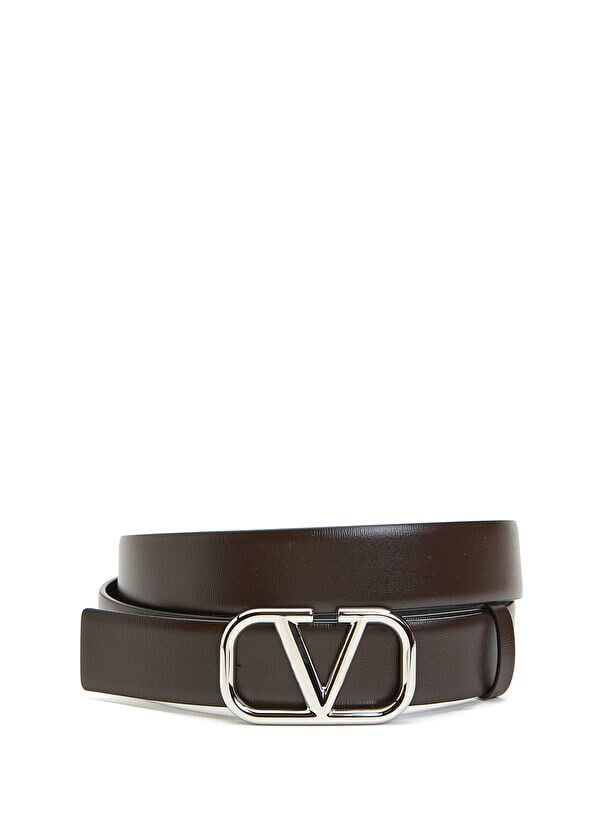 

Коричневый мужской кожаный ремень Valentino Garavani, черный