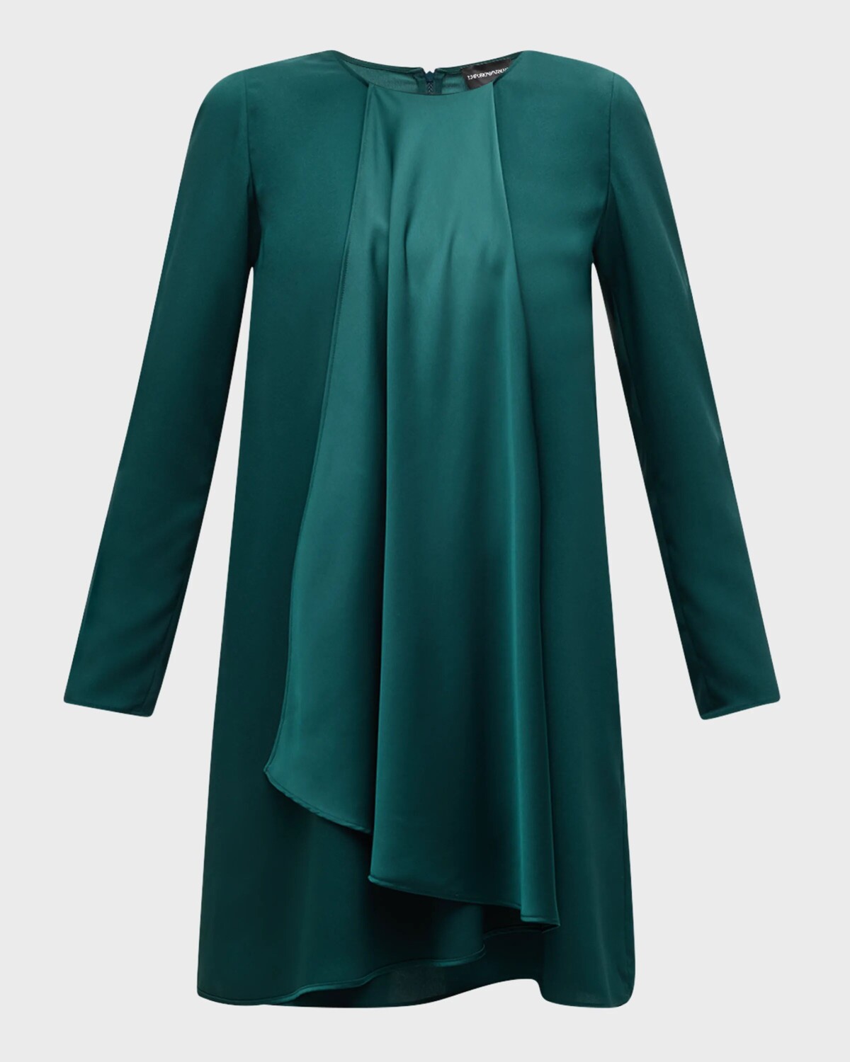 

Мини-платье из креп-атласа с драпировкой Emporio Armani, цвет Jade