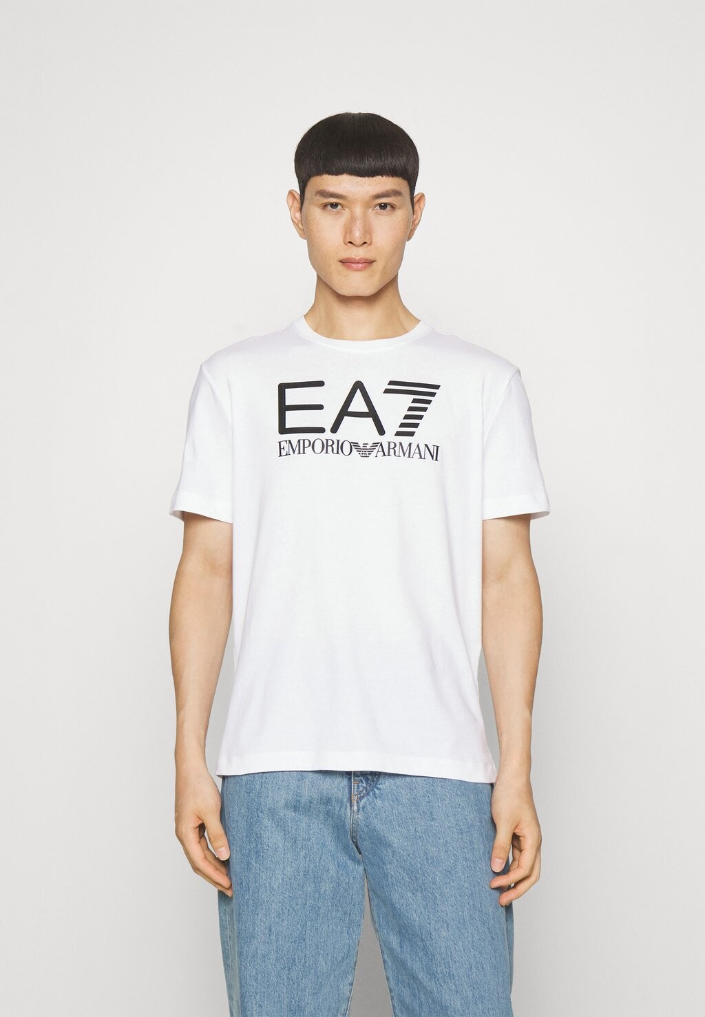 

Футболка с принтом EA7 Emporio Armani, белая, Белый