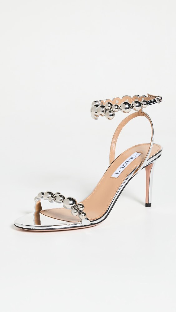 

Сандалии Aquazzura 75mm Bubble, серебряный