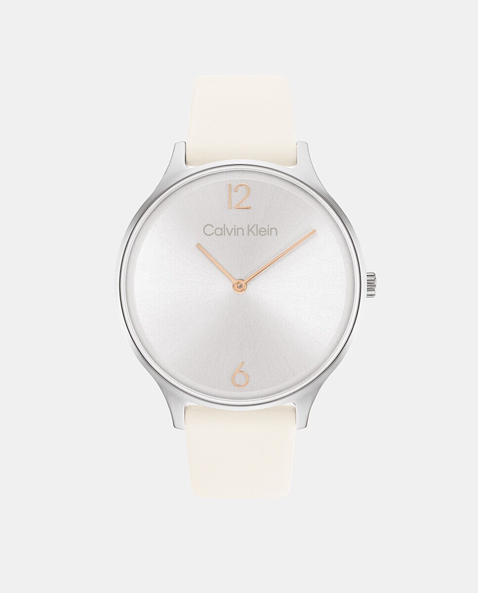 

Timeless 25200010 женские кожаные часы белого цвета Calvin Klein, белый