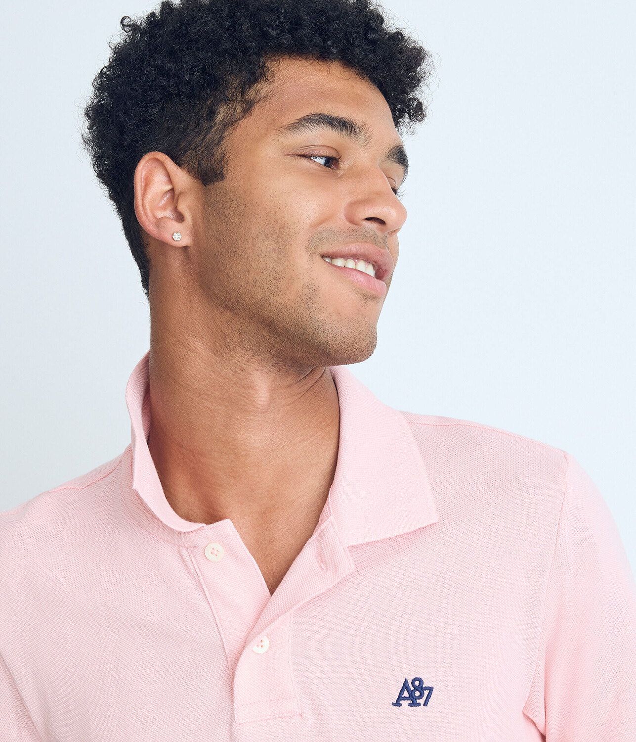 

Поло из пике с логотипом A87 Aeropostale, розовый