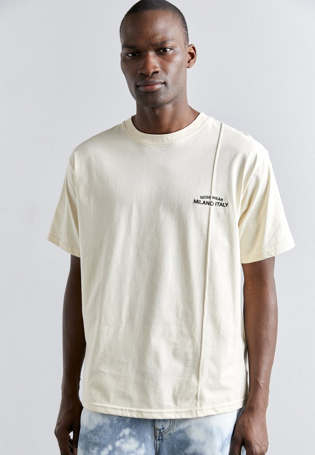 

Футболка с принтом Embroidered Loose GCDS, цвет off white