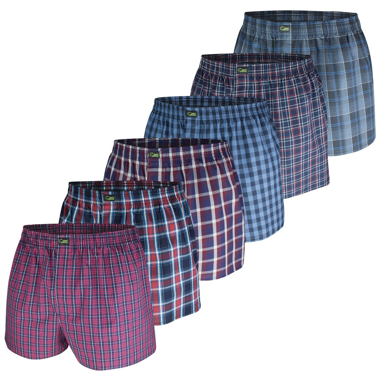 

Боксеры green panther Webboxershorts 6 шт, цвет Rot / Navy Karo