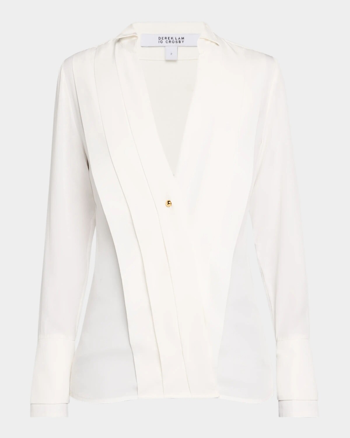 

Плиссированная блузка на пуговицах Tiffany спереди Derek Lam 10 Crosby, цвет Blanc De Blanc