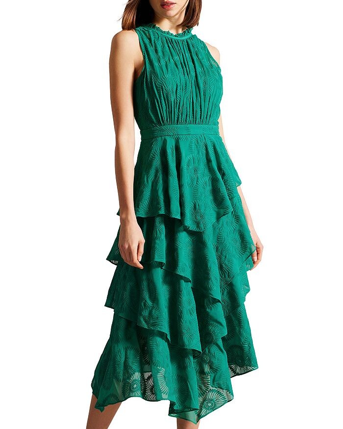 

Ярусное платье миди Floryah с вышивкой Ted Baker