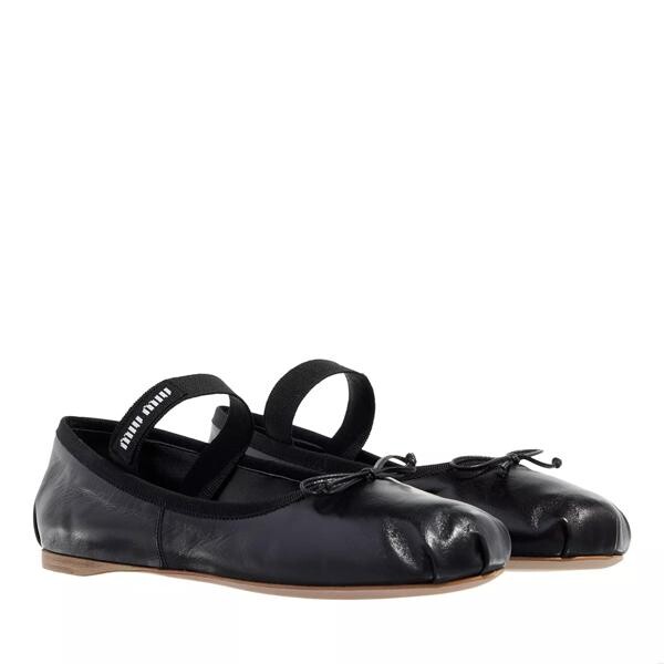 

Лоферы ballerinas leather Miu Miu, черный