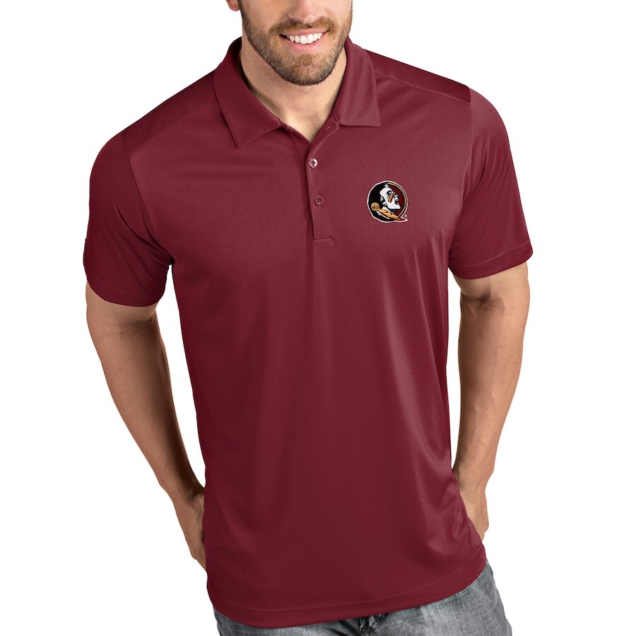 

Поло с коротким рукавом Antigua Florida State Seminoles, гранатовый