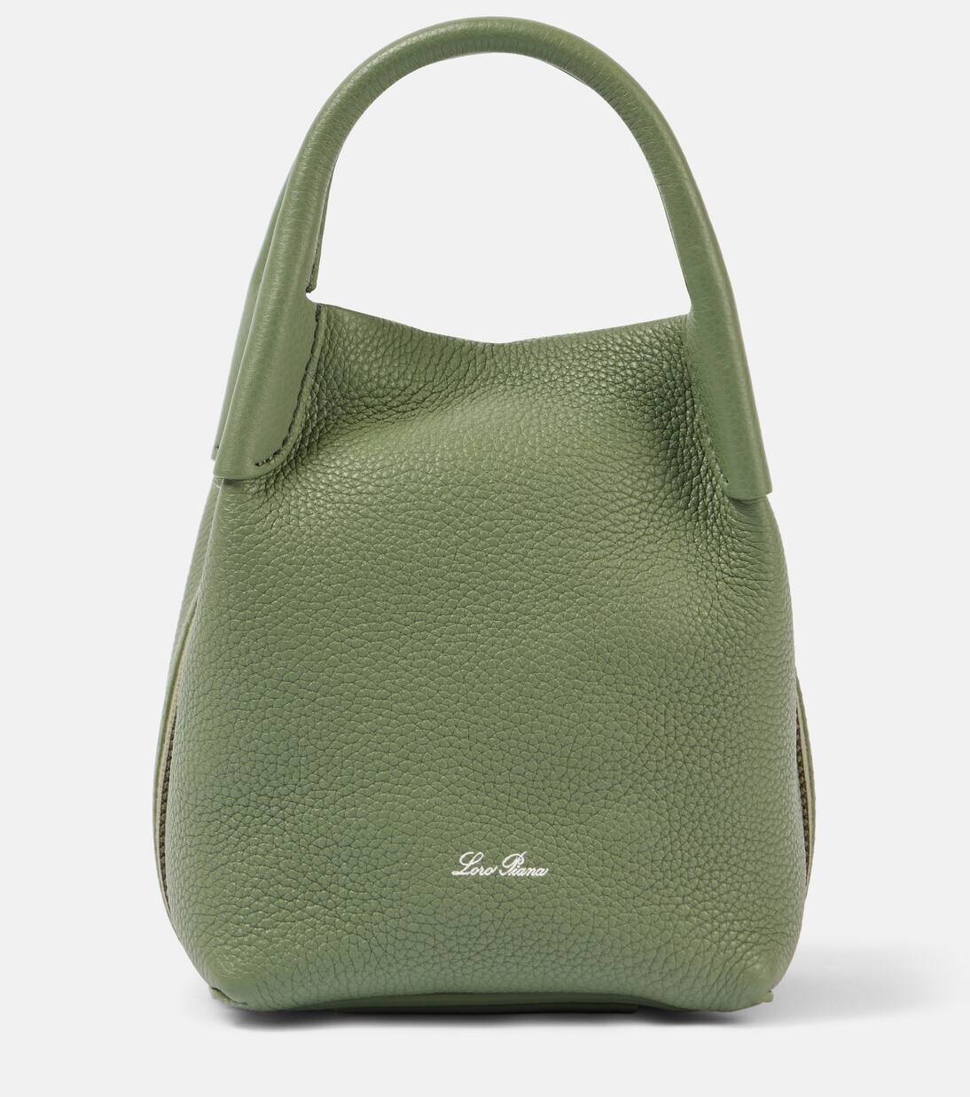 

Сумка-тоут Bale Micro из кожи Loro Piana, цвет sage brush leaves